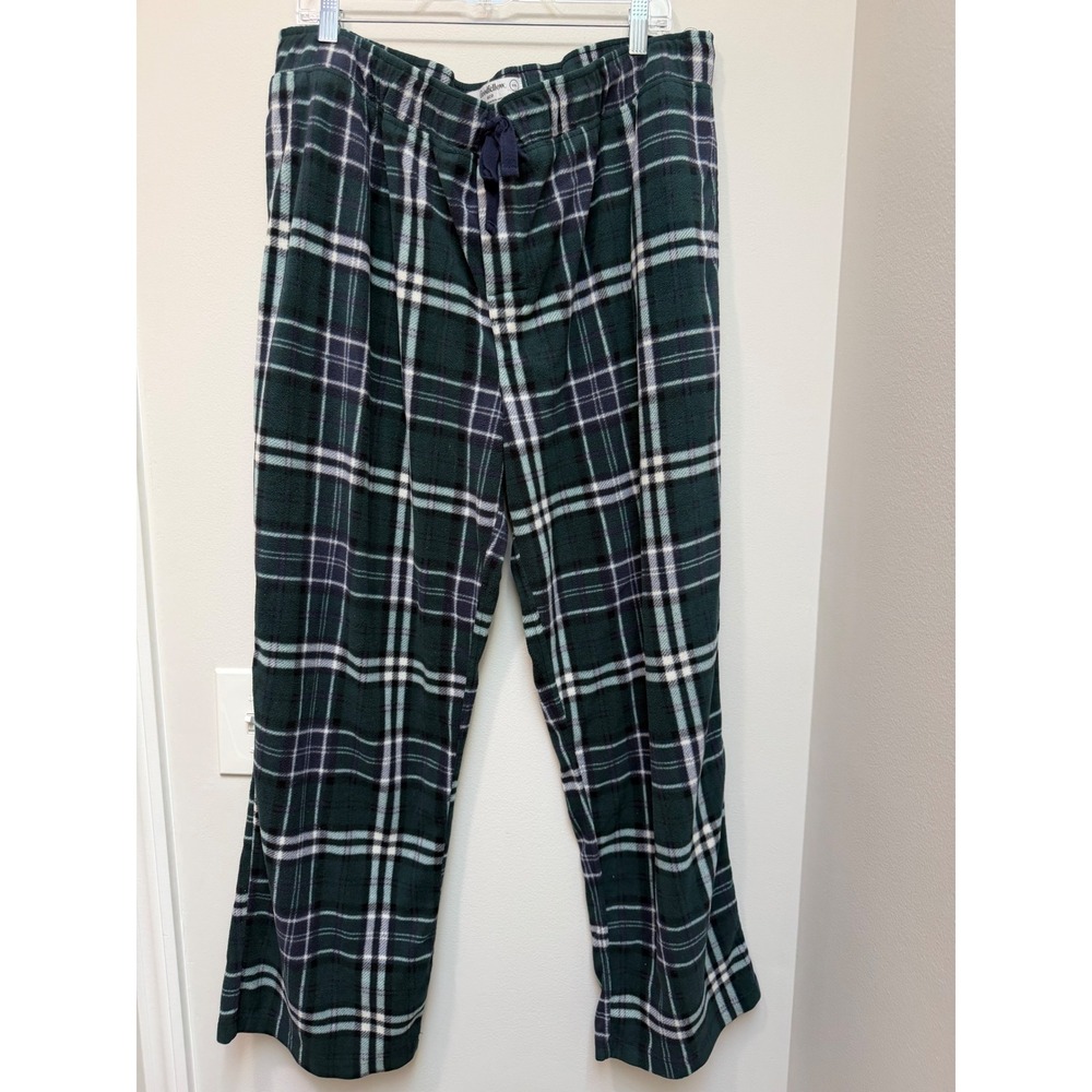 Goodfellow & Co Mens XXL Green Plaid Fleece Pajama Pants Drawstring Pocket
